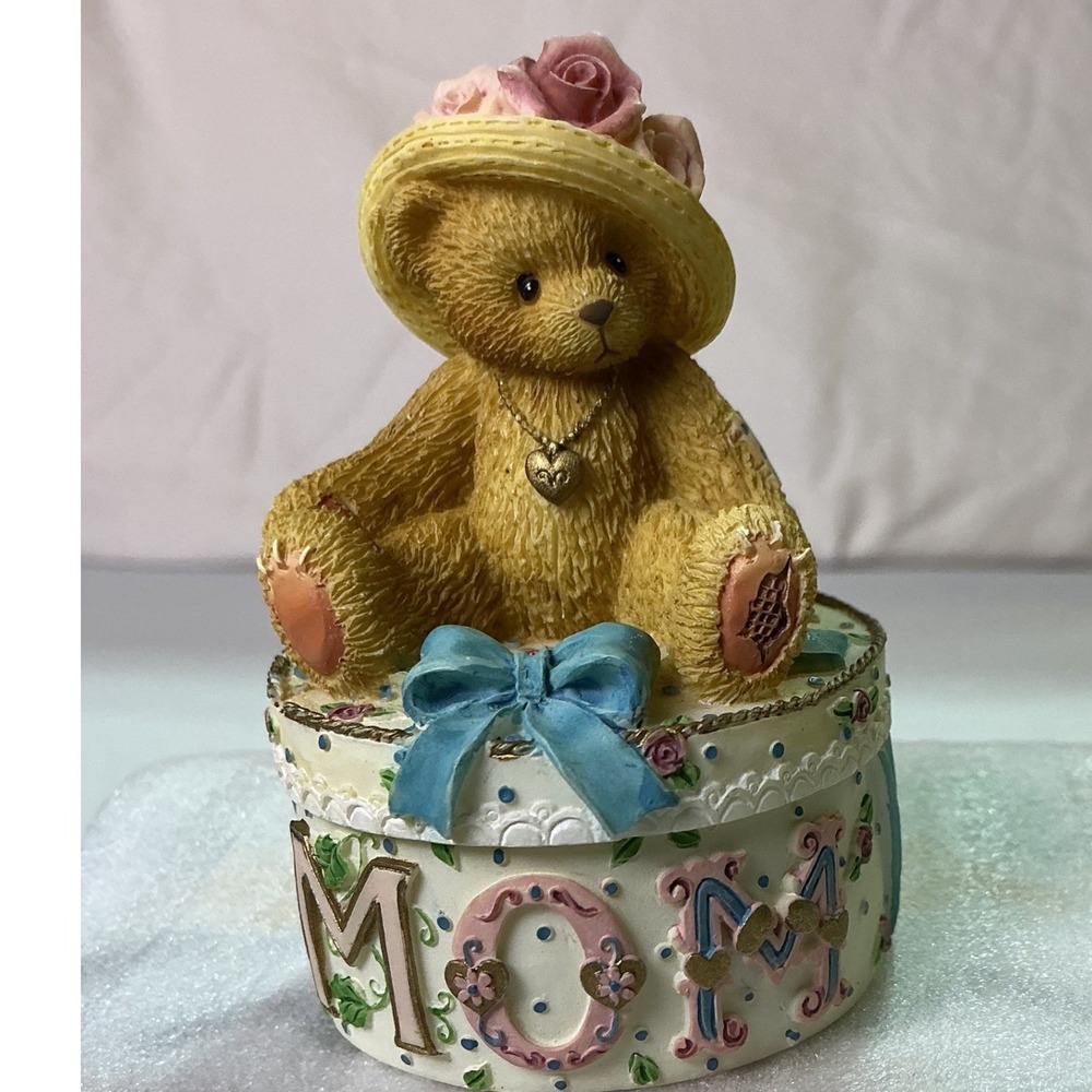 Enesco‎ Cherished Teddies Mom Teddy Bear Trinket Box 2001 Priscilla Hillman